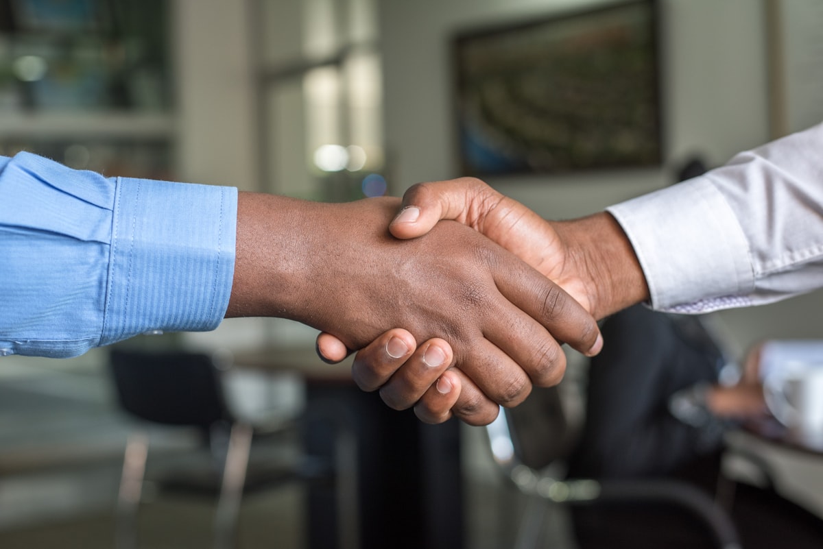 A professional business handshake